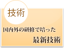 技術 国内外の研修で培った最新の技術